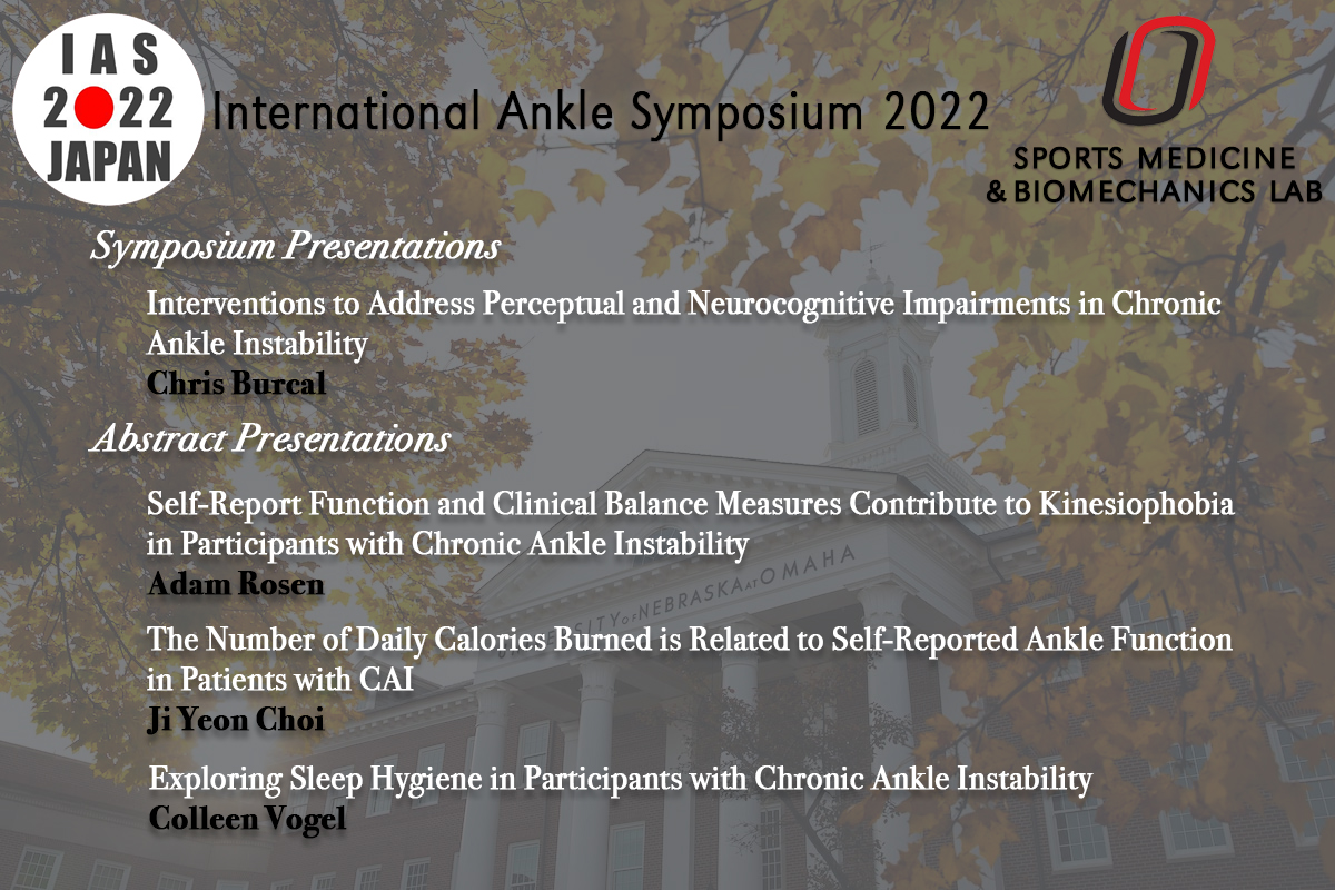 Omaha Sports Medicine and Biomechanics Lab (@omahasmrl) on Twitter photo Less than 2 weeks away from <a href="/IAS2022_JAPAN/">Int Ankle Symposium 2022 OnDemand from October 29</a>!!
Here's our lineup, we're excited and grateful to be able to present our findings that our faculty and students have been working hard on. Less than 2 weeks away from <a href="/IAS2022_JAPAN/">Int Ankle Symposium 2022 OnDemand from October 29</a>!!
Here's our lineup, we're excited and grateful to be able to present our findings that our faculty and students have been working hard on.