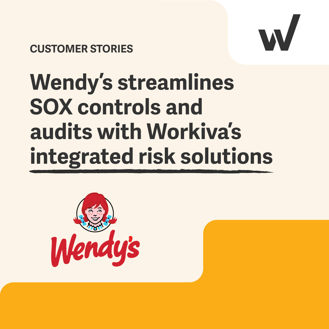 Workiva's tweet photo. Chief Audit Executive at @Wendys, Melissa Clawson, shares how she started working with Workiva to transform their #audit process and cut down on administrative tasks!
Read their story for useful insights: https://t.co/FuhpDHJ0Ev
#WorkivaCustomer https://t.co/kwXCvCFcZ4