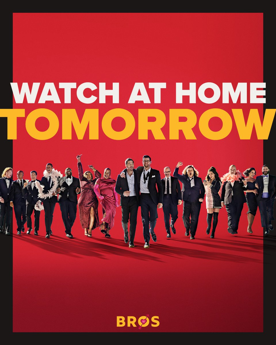Tell all your bros! 💘 Watch #BrosMovie at home tomorrow! brosthemovie.com