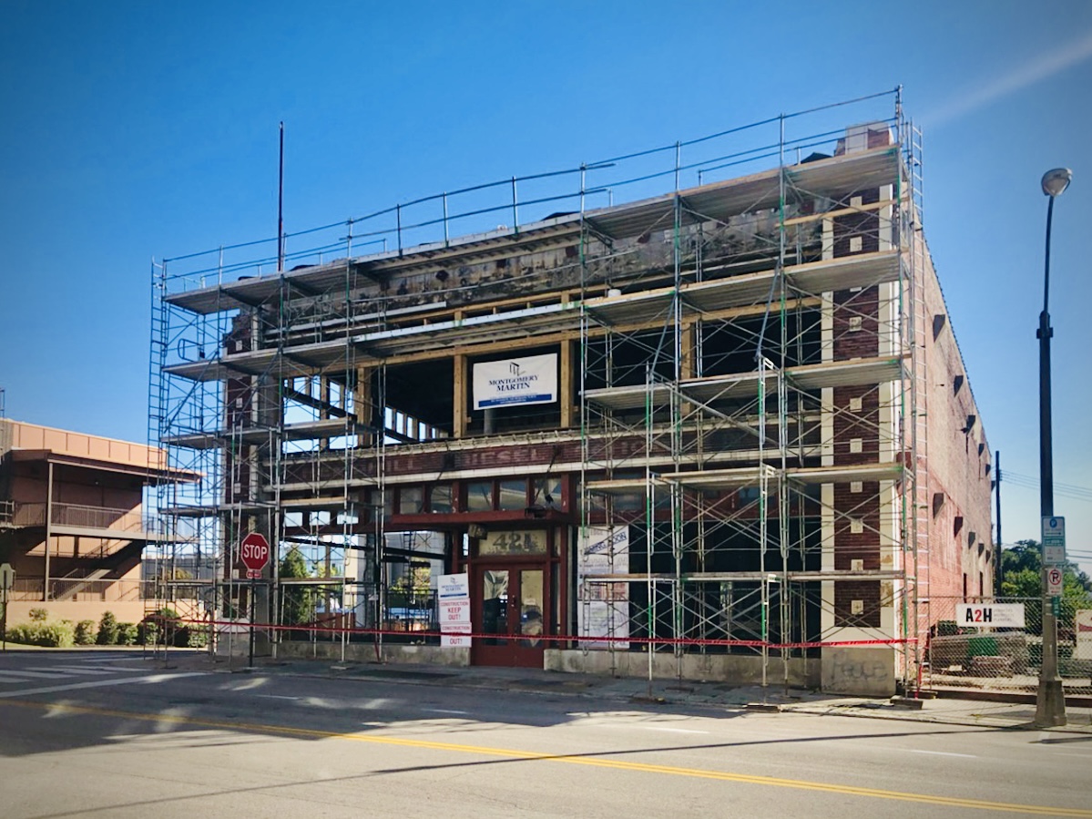 Here’s a little construction progress update on the Memphis Cycle Shop. Excited to be working with Chestnut Funds, Development Services Group, &amp; <a href="/mmcbuilds/">Montgomery Martin</a> on this challenging renovation project.