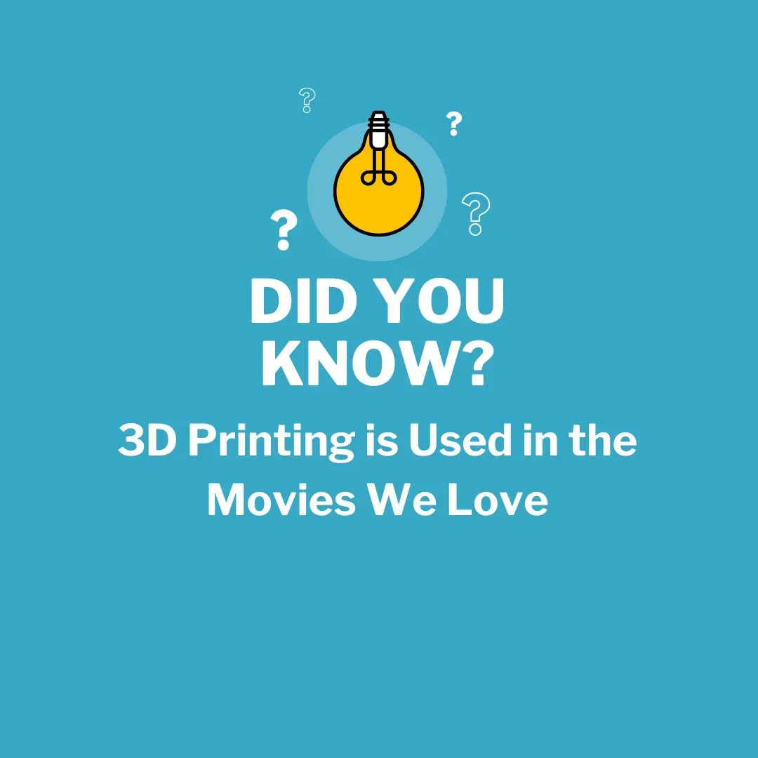 novaters3's tweet photo. 3D printing is slowly taking over the world because of its benefits, including the movie industry! Next time you see a prop in a movie, you now know there is a chance it was created using 3D printing technology.#3Dprinting #printing #technology #novaters3D #3D #toronto #startup https://t.co/JfFPUkSJxe