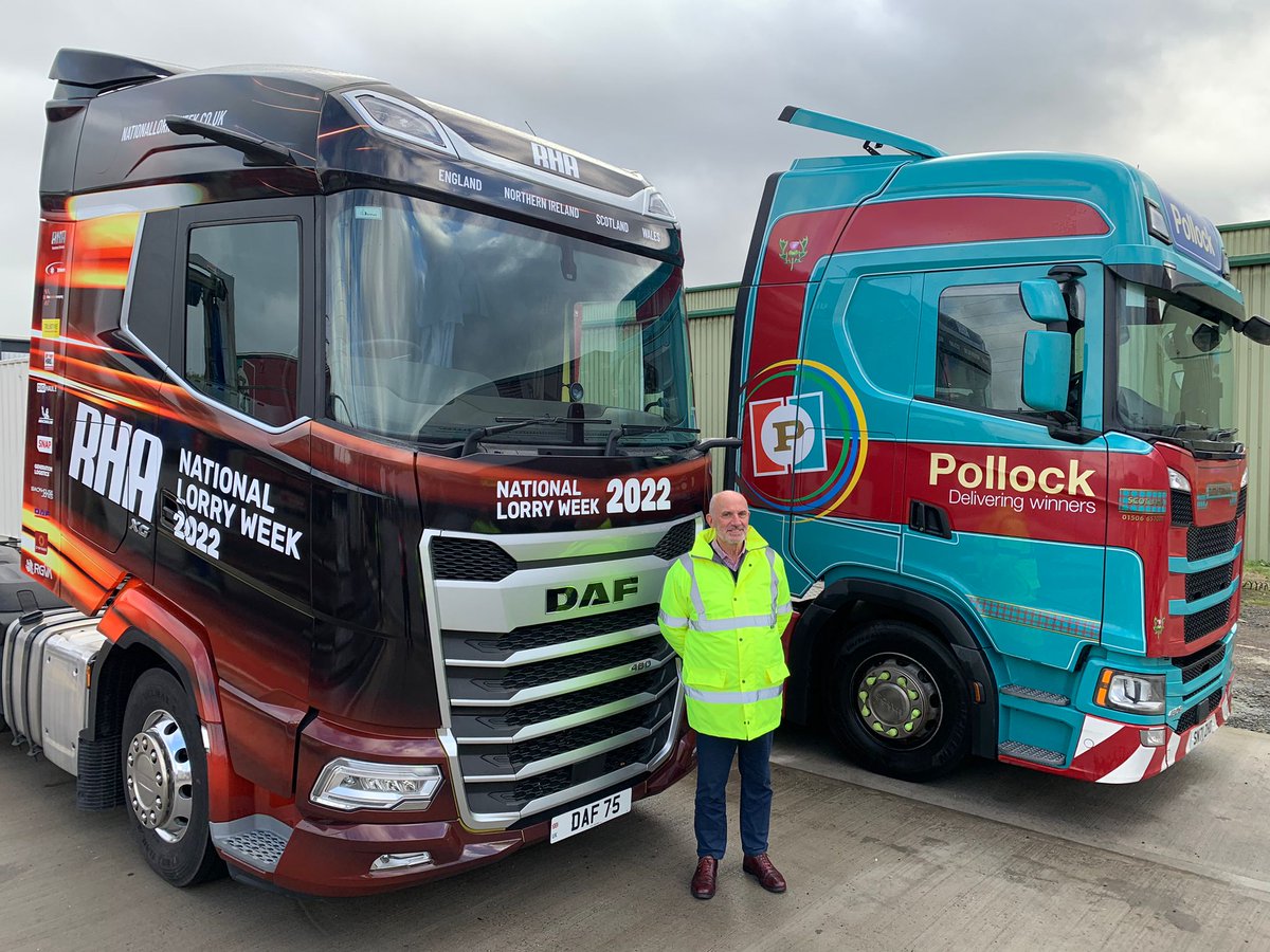RHANews's tweet photo. We’re kicking off week three of our #NationalLorryWeek roadshow in Scotland today, meeting with long standing RHA member, @PollockScotrans, to discuss how they’re making the transition to HVO fuel for their fleet. #RHAenvironment
https://t.co/UCKTd53WJT https://t.co/d3ure5N3S5