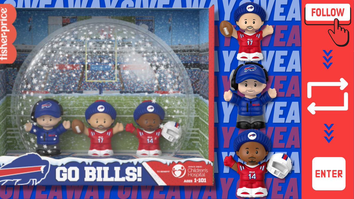 ZbotTweets's tweet photo. 🎉 LITTLE PEOPLE GIVEAWAY 🎉

It’s VICTORY MONDAY and yesterdays W needs to be celebrated, so…

I’m GIVING AWAY the NEW LITTLE PEOPLE SET to a random member of #BillsMafia  

To ENTER, simply RT THIS POST

Make sure to follow me so I can DM you! 

Winner announced FRI 10/21! https://t.co/imfFfoL115