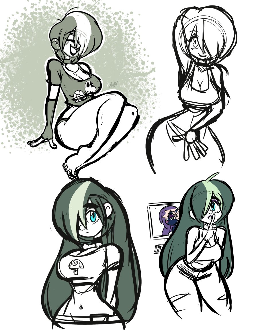 I created her 9 days after my own birthday
both her human and skunk form 