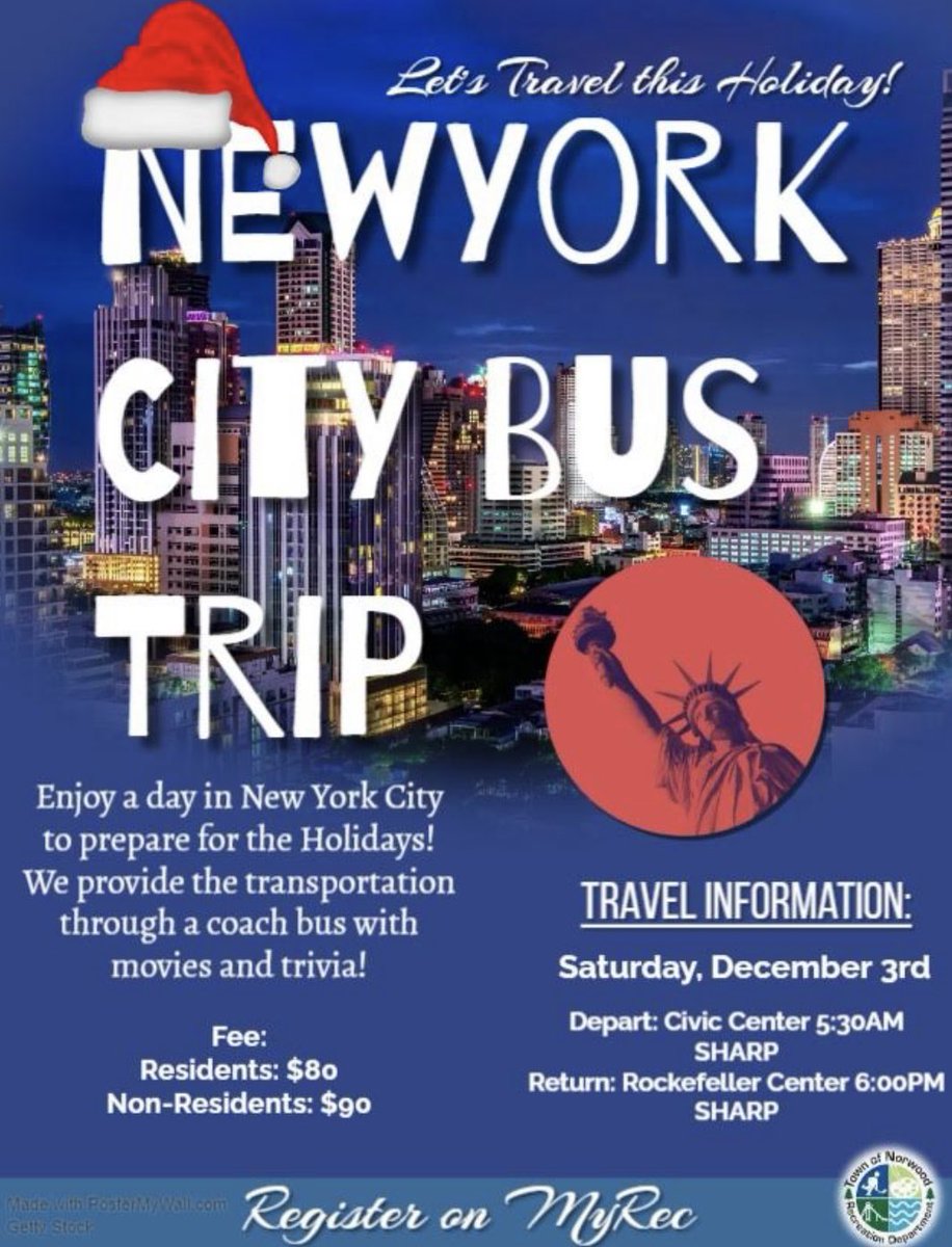 We need about 10 more registrations to make this trip a go!!! It’s a great time for a city trip!