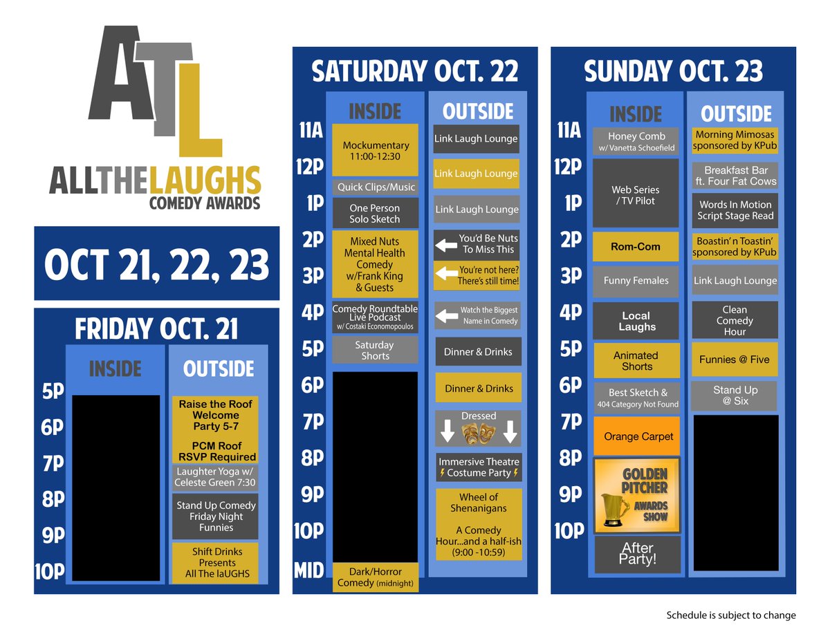 This weekend we celebrate, community, collaboration, and comedy ... #ComedyFestival #FunnyFest #ATL #FilmFestival #ComedicCreatives #AllTheLaughs #StandupComedy #SketchComedy #ImmersiveTheatre