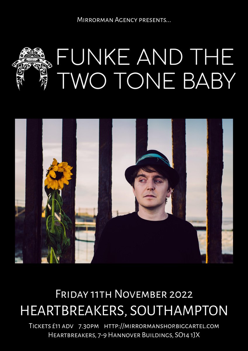 MirrormanAgency's tweet photo. Do not miss one-man mechanical ##AltBlues band @funke2tonebaby #LIVE in #Southampton at @heartbsoton!!!
In 3 weeks time, it's PARTY TIME!
Support from @SV_242
🎟️https://t.co/ZEEomBhIH4 https://t.co/59pu6AlhHO