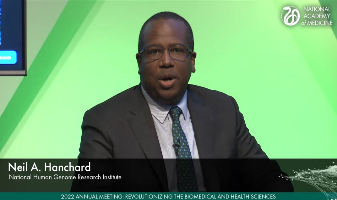 .@nhnchrd (<a href="/genome_gov/">National Human Genome Research Institute</a>) highlights a lack of diversity is detrimental to medicine, noting "the importance of who we study and the importance of who studies who we study" #NAMmtg
