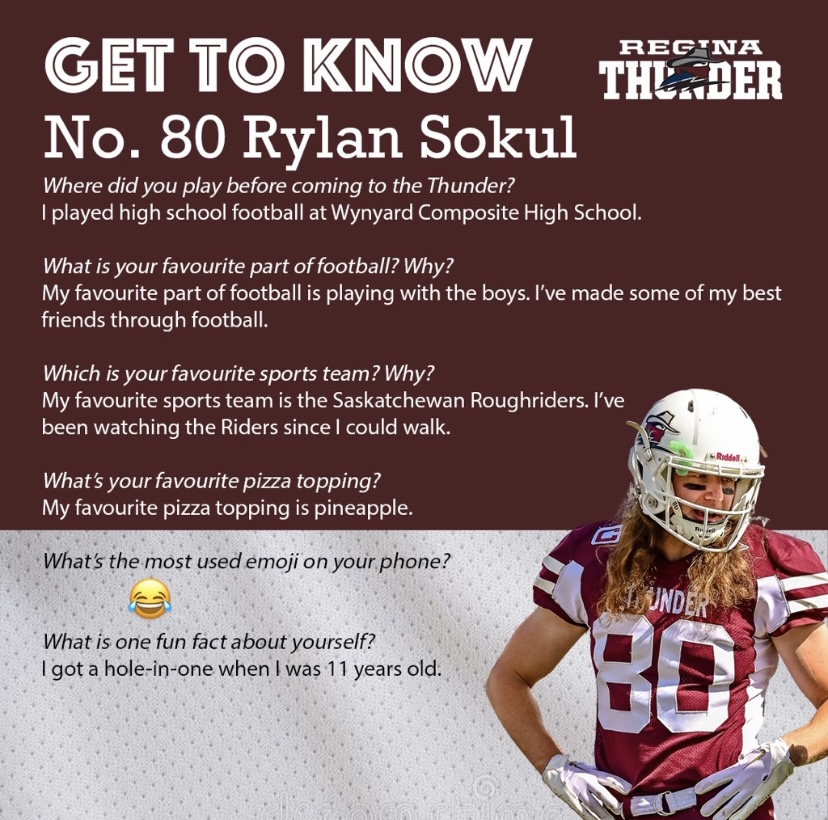 reginathunder's tweet photo. Thunder Player Profile highlights!

No. 80 Rylan Sokul.

#reginathunder #togetherweroll https://t.co/gyu8ochono