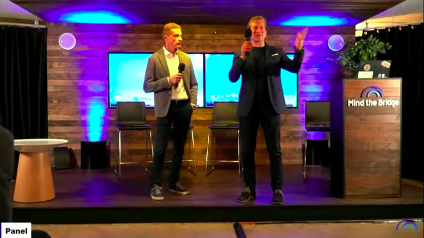 MindTheBridge's tweet photo. #SSUMMIT22 #SanFrancisco
Our CEO&founder @mmarinucci and Chairman @aonetti on stage now to introduce MTB and kick-off this 4th #Scaleup Summit of the year, directly from the Gotha of #Innovation, the #SiliconValley.
Get the party started!🚀
#scaleup #startup #openinnovation https://t.co/DREFCEl9Dw