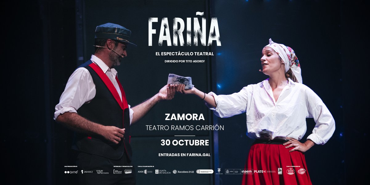 🚚📦📦📦 Volvemos a la carretera!!!
Después de casi tres años y 70.000 espectadores, #Fariña inicia una nueva gira por los teatros. Arrancamos en Zamora!

🗓️ 30 de octubre
⌚️ 19.00 horas
🏛️ Teatro Ramos Carrión
🎟️ farina.gal

____
#Teatro #TeatroGalego #Narcotráfico