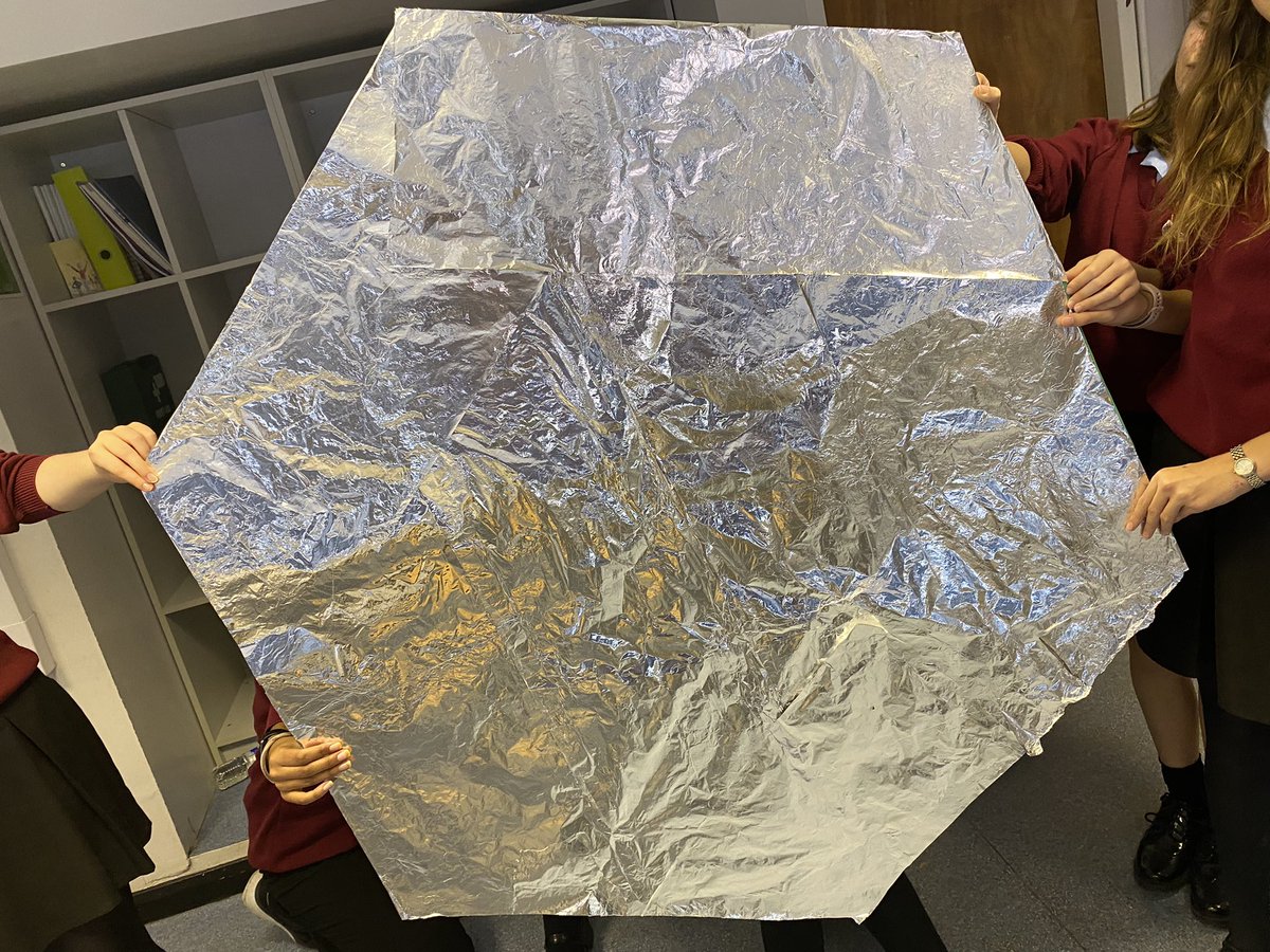 WHS 🪐 Astronomy club building a scale model of one of the James Webb telescope 🔭 mirrors. Only another 18 to go. #lookbeyond