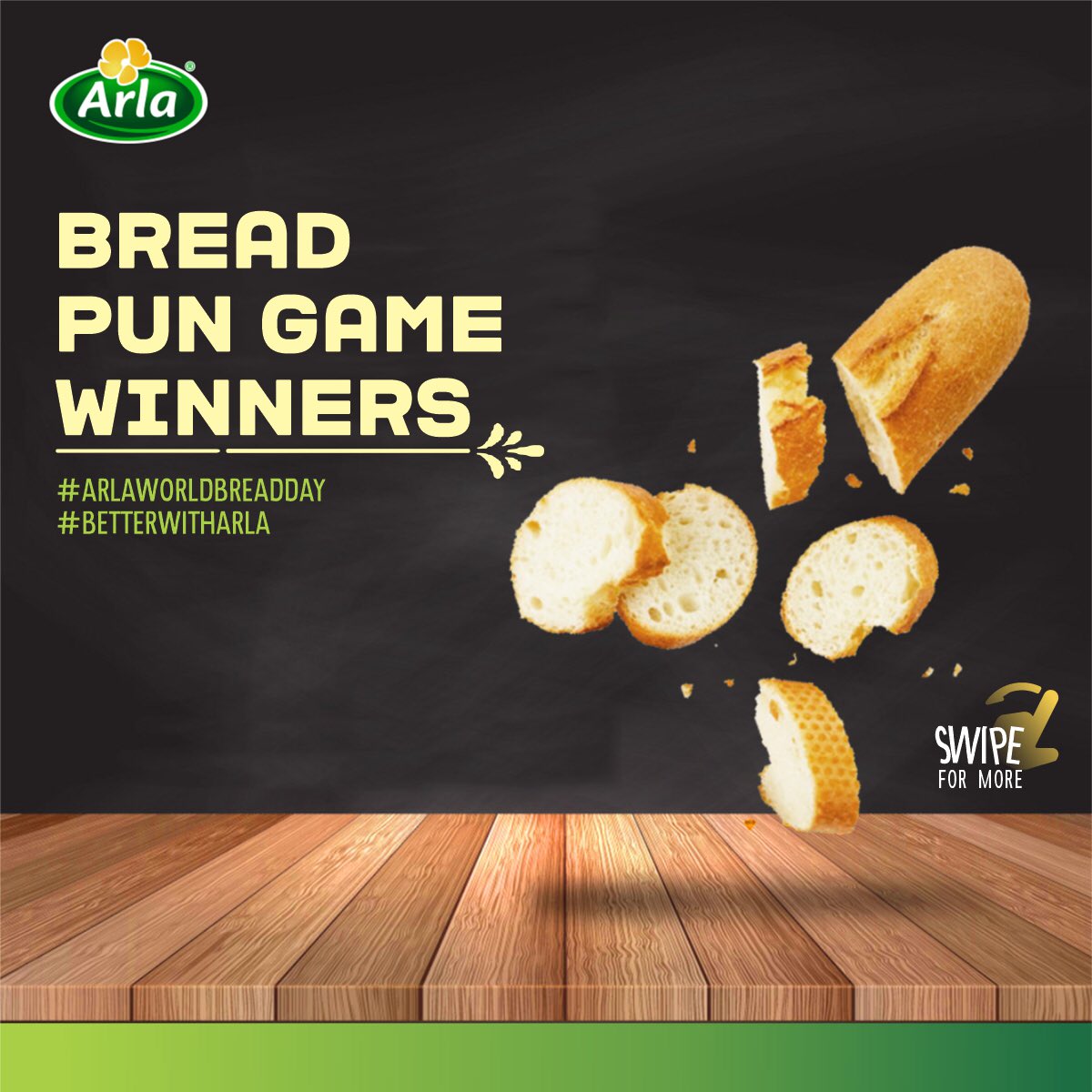 Arlanigeria's tweet photo. A lot of fun was had at king bread’s feast yesterday and our online audience were not left out😎.

Congratulations to the winners of the Arla World Bread Day games🎉. 

Stay glued to our page for more stuff coming up 😉.

#Arla #ArlaWorldBreadDay #BetterWithArla #ArlaXBread https://t.co/EEuteE2PpJ