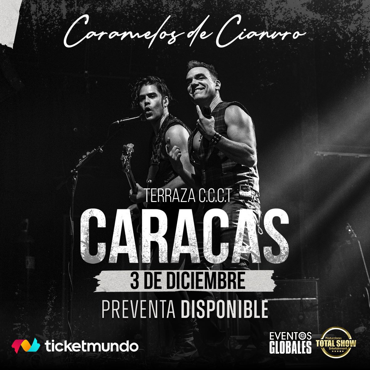 CDCrock's tweet photo. Caracas, nos vemos el 03/12 en la Terraza de @tuccct con el #TourControl2022 🤘🏻
Las entradas las pueden adquirir en @Ticketmundo_ve, @EventosGlobales @totalshowve o haciendo clic al link https://t.co/L8IVB0mXbZ https://t.co/DuZLqcGnGr