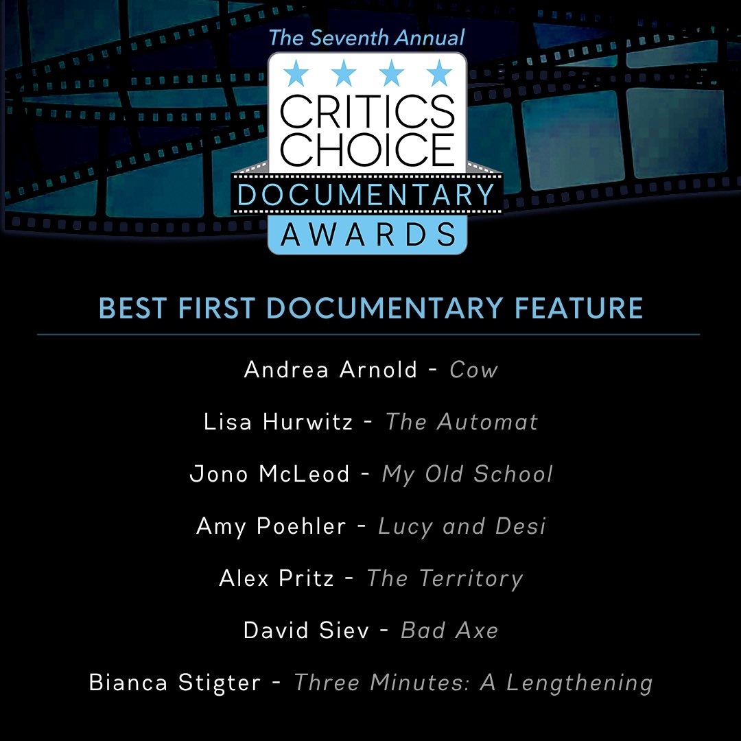 Announcing the nominees for BEST FIRST DOCUMENTARY FEATURE for the 7th Annual #CriticsChoice Documentary Awards Presented by @NatGeoDocs ! Winners will be revealed at a gala event Nov 13th in Manhattan NY #FIRSTDOCUMENTARYFEATURE #CCDOC #CCDocumentary @IFCFilms