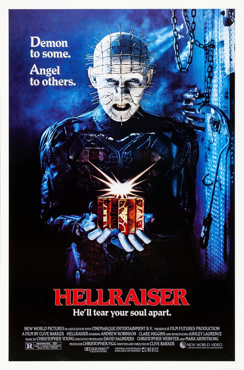 cinebeth's tweet image. Cinema Junkie's 31 Days of Horror
Days 15 and 16: Make a horror double feature you want to see
Hellraiser (1987) and Martyrs.If that's too rough then Bride of Frankenstein and Young Frankenstein.

#cinemajunkie #31DaysOfHorror #horror #hellraiser #bodyhorror #doublefeature