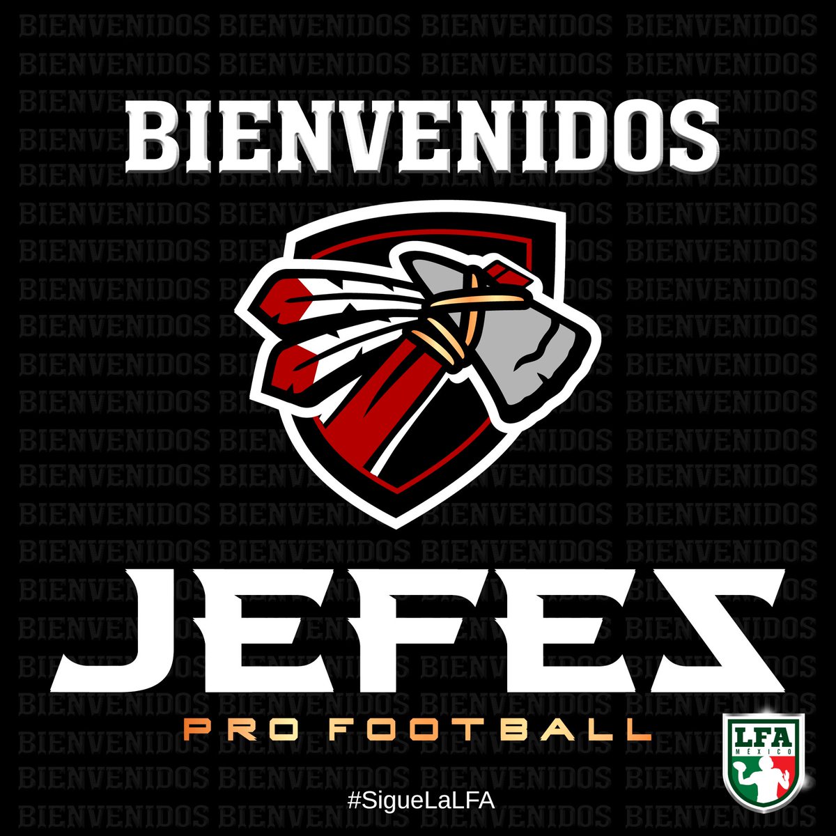 LFA_Mex's tweet photo. #AficiónLFA #LFANews
.
¡Le damos la bienvenida a los Jefes Pro Football de Ciudad Juárez a la LFA!
.
#SigueLaLFA #ThinkInRed #Football #FútbolAmericano #LFA https://t.co/28ndiG8Orf