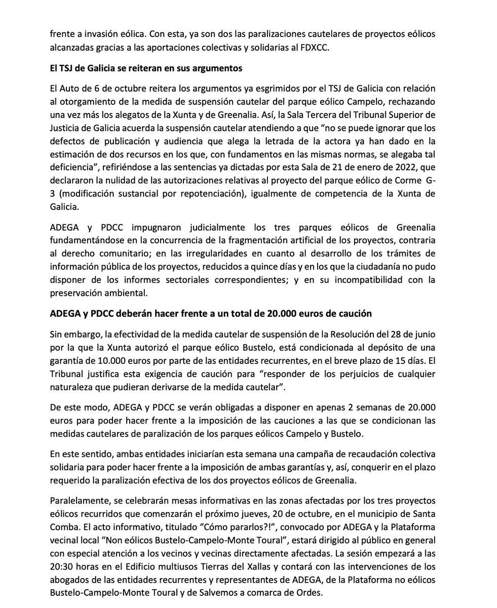 MesaEolica's tweet photo. 🚨 Y ya van dos‼️
📢 Nuevo varapalo judicial para la @Xunta y Greenalia
ℹ️El Tribunal Superior de Galicia suspende cautelarmente PE Bustelo
✅En apenas 15 días el TSJ ha paralizado cautelarmente 2 proyectos eólicos atendiendo a los recursos contenciosos-administrativos del #FDJCC https://t.co/7g9mqmr867