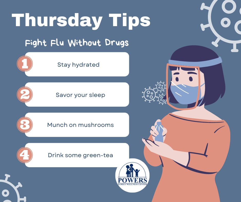 powerswellness's tweet photo. Happy Thursday! We hope you all will be healthy during this flu season, but here are some tips to help you recover quickly in case you do catch the virus. Stay healthy! 
.
.
.
#thursday #Health #flu #recovery #wellness #Chiropractic #AustinTx #drdanpowers #powersfamilywellness https://t.co/6Z9iPQHiiY