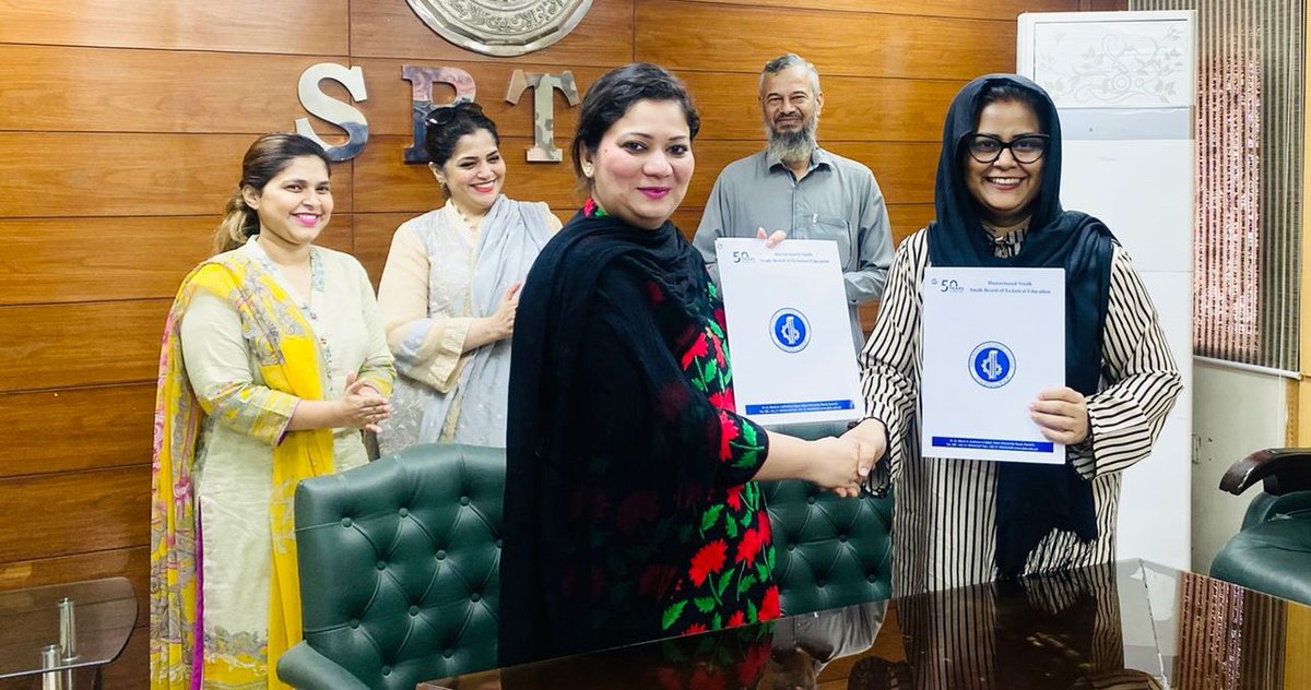 biztoday_intl's tweet photo. Womenza Pakistan signs MoU with @SBTeducation .
#SBTE #womenzapakistan #courses #collaboration #technicalboard #education #newera #celebration https://t.co/IlH0spaH4N