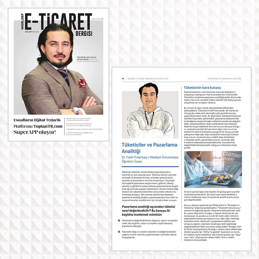 fatihsertank's tweet photo. Worldef Magazine'in Eylül-Ekim 2022 sayısı için Pazarlama Analitiği üzerine üçüncü köşe yazımı kaleme aldım🤓
Bu yazımın konusu "Tüketiciler ve Pazarlama Analitiği" oldu.
https://t.co/zvDJ1zgJ73 adresinden dergiye ulaşabilirsiniz. @worldefnet
#pazarlamafatihi #pazarlamaanalitiği https://t.co/oDxpHVtj3U