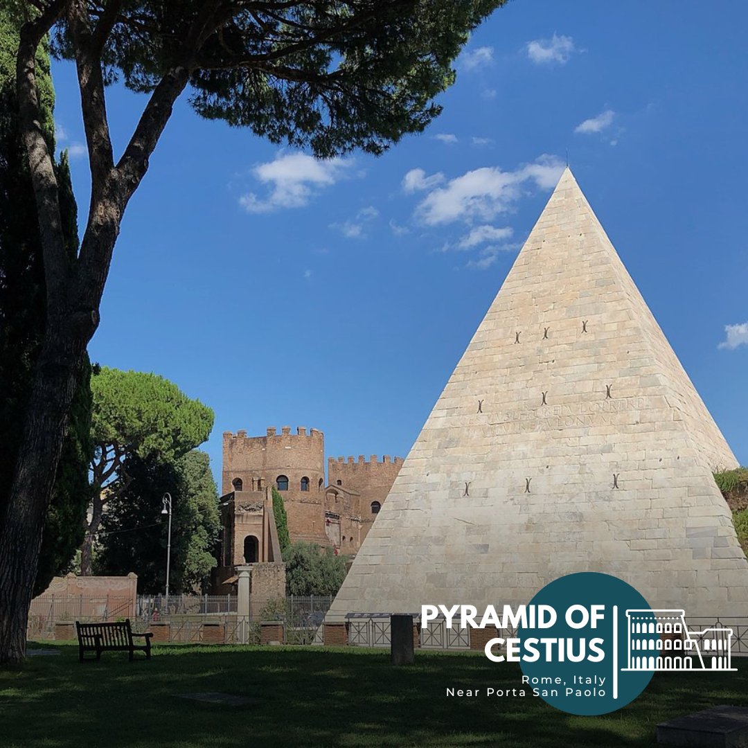 TheMonicaRhodes's tweet photo. 🪦Check out one of the best-preserved ancient buildings in Rome - a pyramid! Built as a #tomb for Gaius Cestius – a member of the #Epulones religious corporation - the #PyramidofCestius is a Roman Era #pyramid here in Rome. Pretty neat, right? https://t.co/qAhgYsIvu5