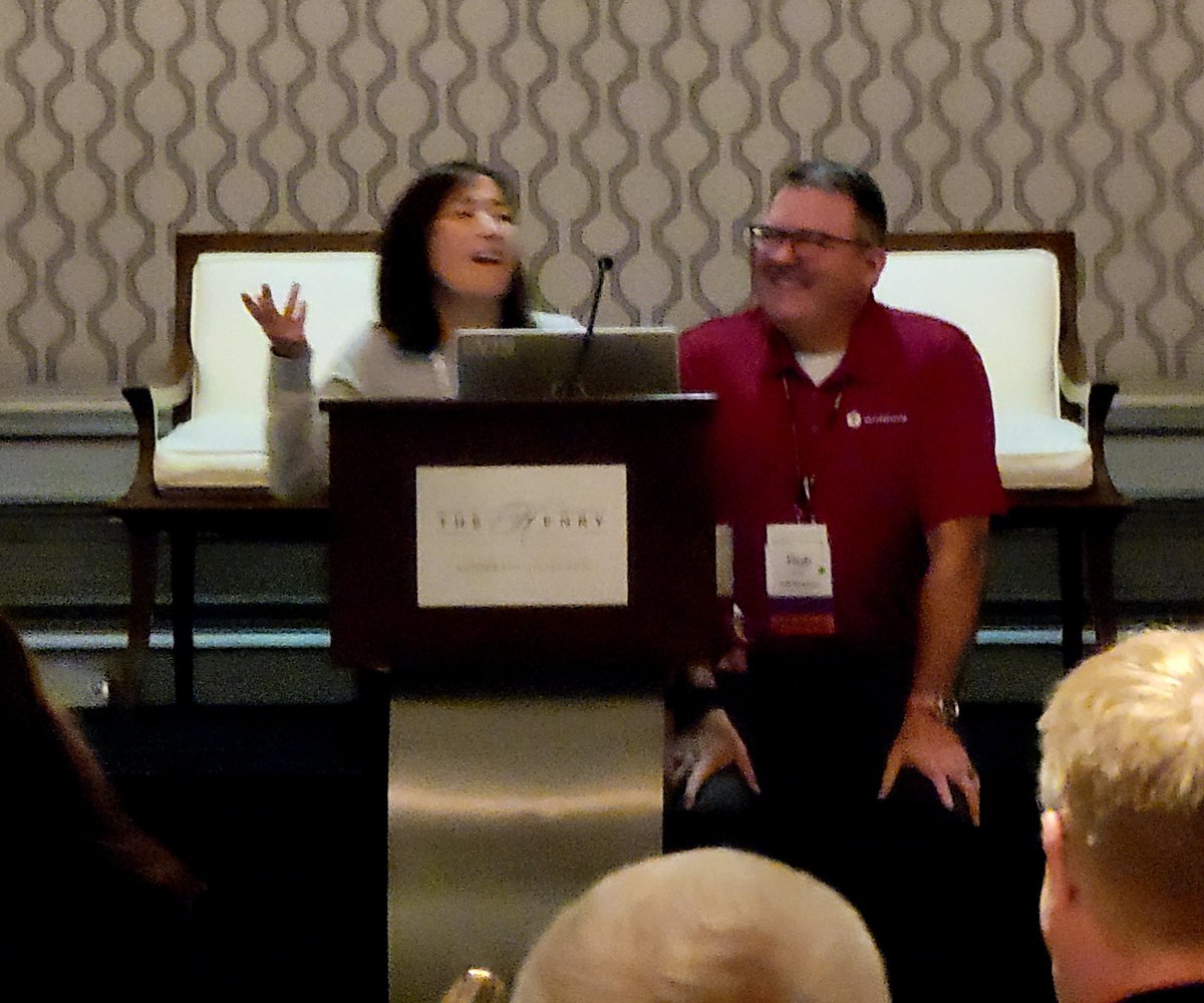 SangerTweets's tweet photo. Is this a height joke @RobertSmithELM1? @RainaELMResour1    takes it in stride as she wishes @MASFAAweb a Happy 60th Anniversary.  Come see us at the @elmresources booth! https://t.co/LQPLOqYwN8