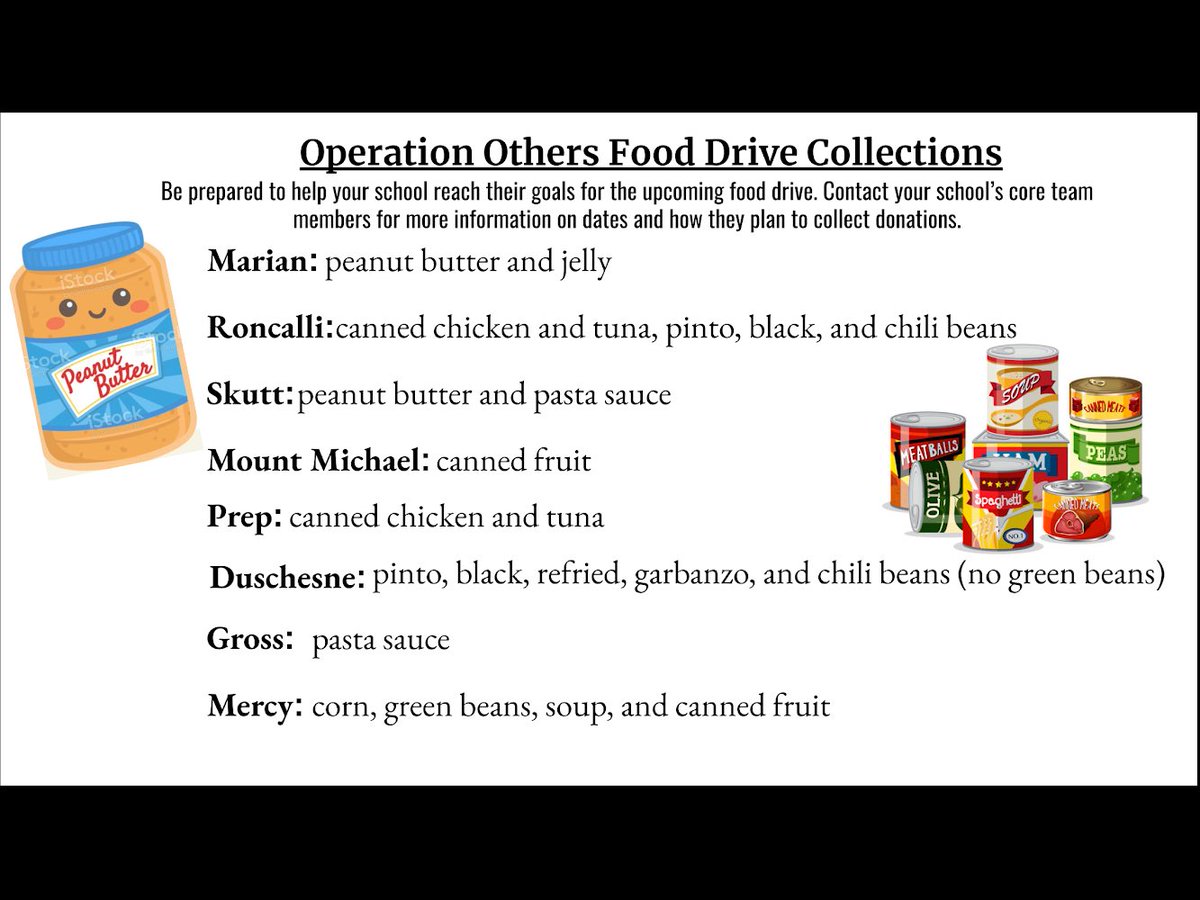 OperationOthers's tweet image. The catholic schools in Omaha are all preparing to do a food collection drive. Help us fundraise and spread the word!