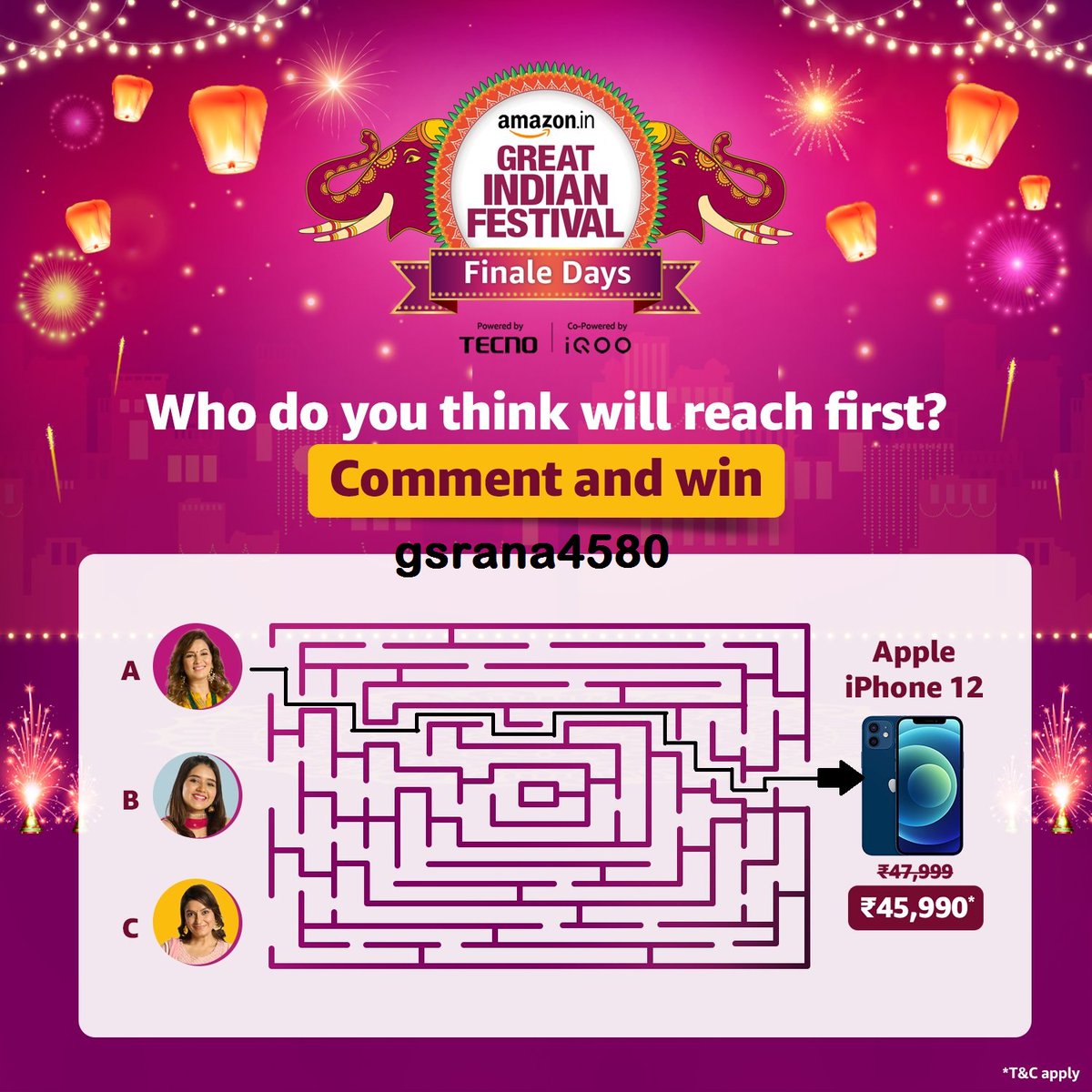 ANUPAMINUVA's tweet photo. #AmszonSeLiyaOption A will reach first to iphone 12.
@amazonIN
#AmszonSeLiya
#AmazonSeLiya
#FinaleDays https://t.co/WTqfX5CHjP