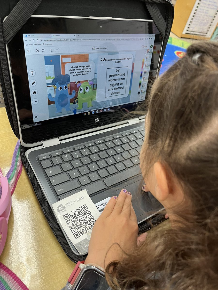 KeriKenison's tweet photo. First graders are learning about digital citizenship with @Seesaw ! Kingston Cougars will be safe, responsible, and respectful online! #vbits #vbkingston https://t.co/ZE8cxLpN8V