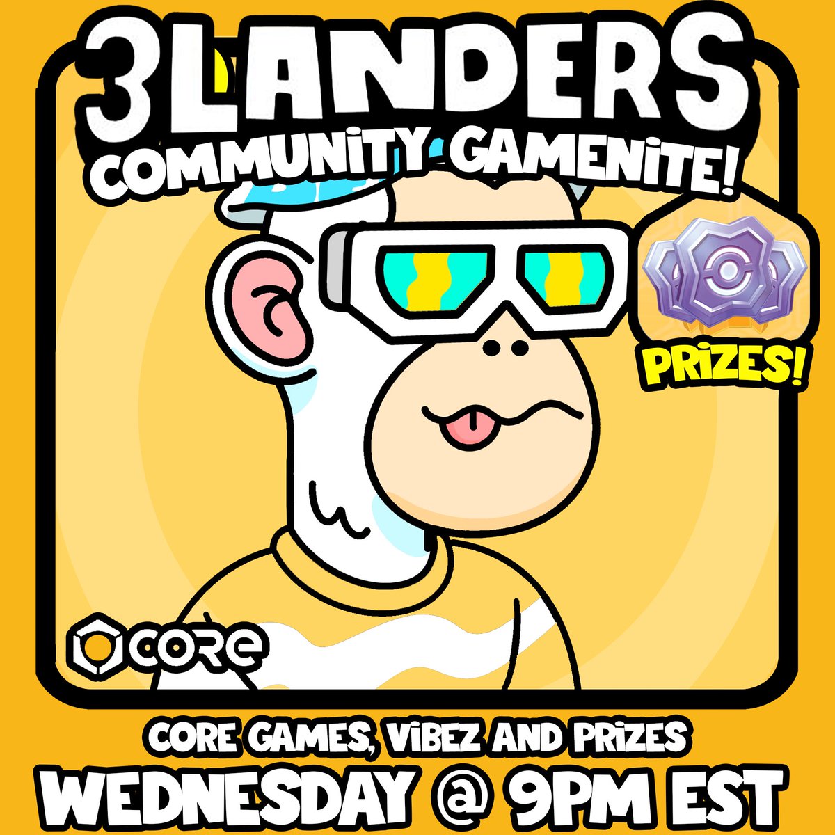 3LandersNFT's tweet photo. Mark your calendars, we're hosting a community game night w/ the @CoreGames team this Wednesday, October 19 at 9PM EST!

Come experience Core for yourself &amp; compete for some cool prizes. 👇

🌎 https://t.co/uLP8rK0BUm
🎮 https://t.co/LN8XGQtNAD https://t.co/IKpbKCjpax