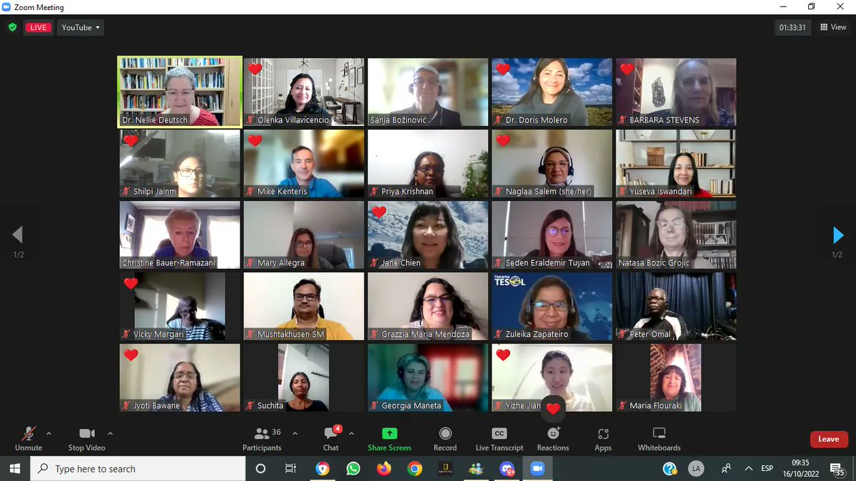 olevilla's tweet photo. #EVO23 Moderator Professional Development started yesterday! #ANewChallenge โค๏ธ The meeting was live-streamed here by Dr. Nellie Deutsch
#electronicvillageonline #EVO #professionaldevelopment #TESOL #TesolCALLIS ๐๐ค๐ https://t.co/Wak6scf9bH