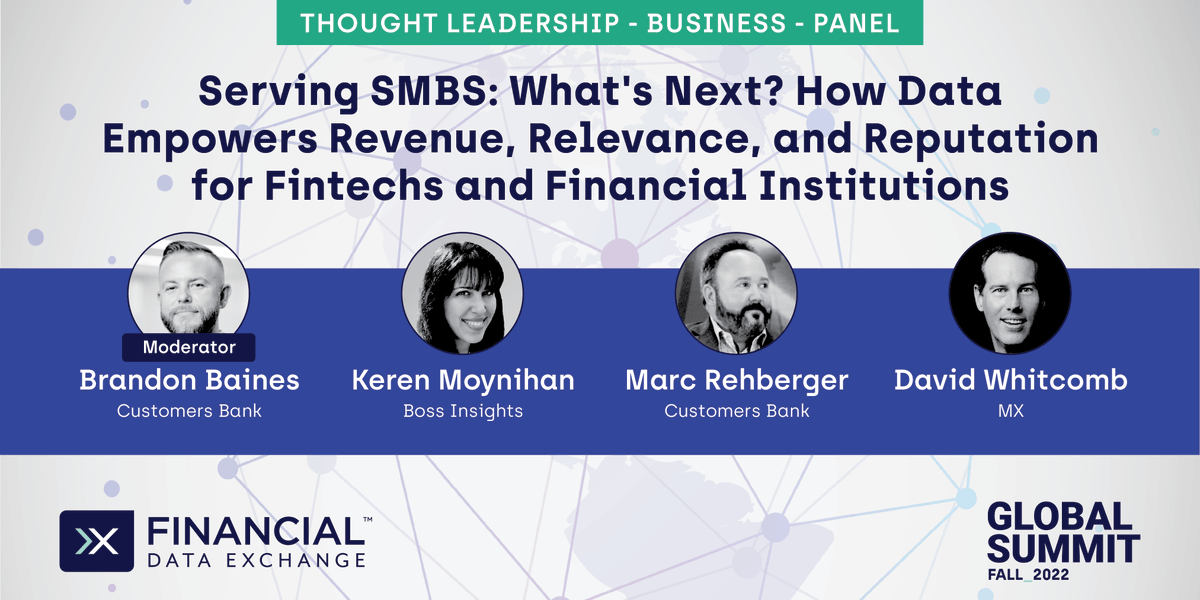 bossinsight's tweet photo. We’re excited about our panel this Wednesday @ 3:45 pm CST on Serving SMBs at the #FDXGlobalSummit with @CustomersBank, @mX , and @bossinsight's  @MoynihanKeren. 

We’ll see you in Dallas! 

#FDX #FDXAPI https://t.co/tUbMQb4dRL