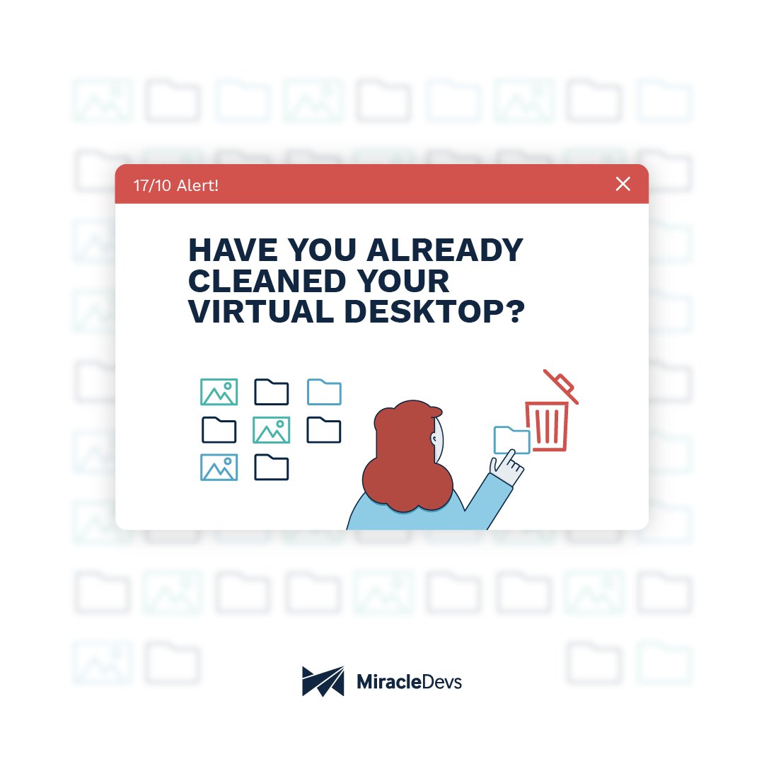 MiracleDevs's tweet photo. Today we celebrate #CleanYourVirtualDesktopDay and what a best way to do it than taking some time to do this task?👍😁
✅ It complies with data security standards.
✅ It saves time and effort.
✅ It boosts performance by optimizing applications’ loading time. https://t.co/IxMfcfelbh