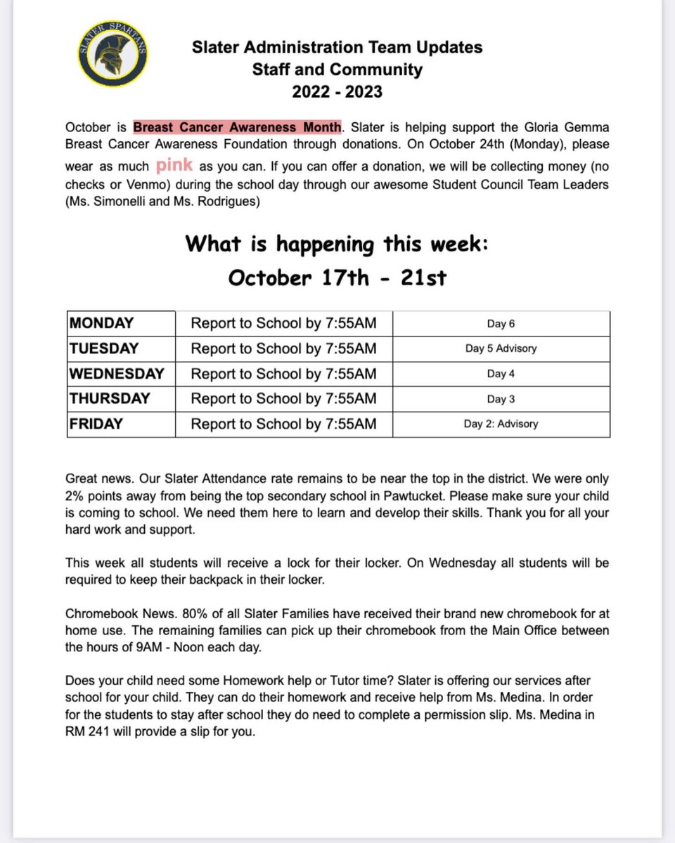 Samuel Slater Middle School tweet media