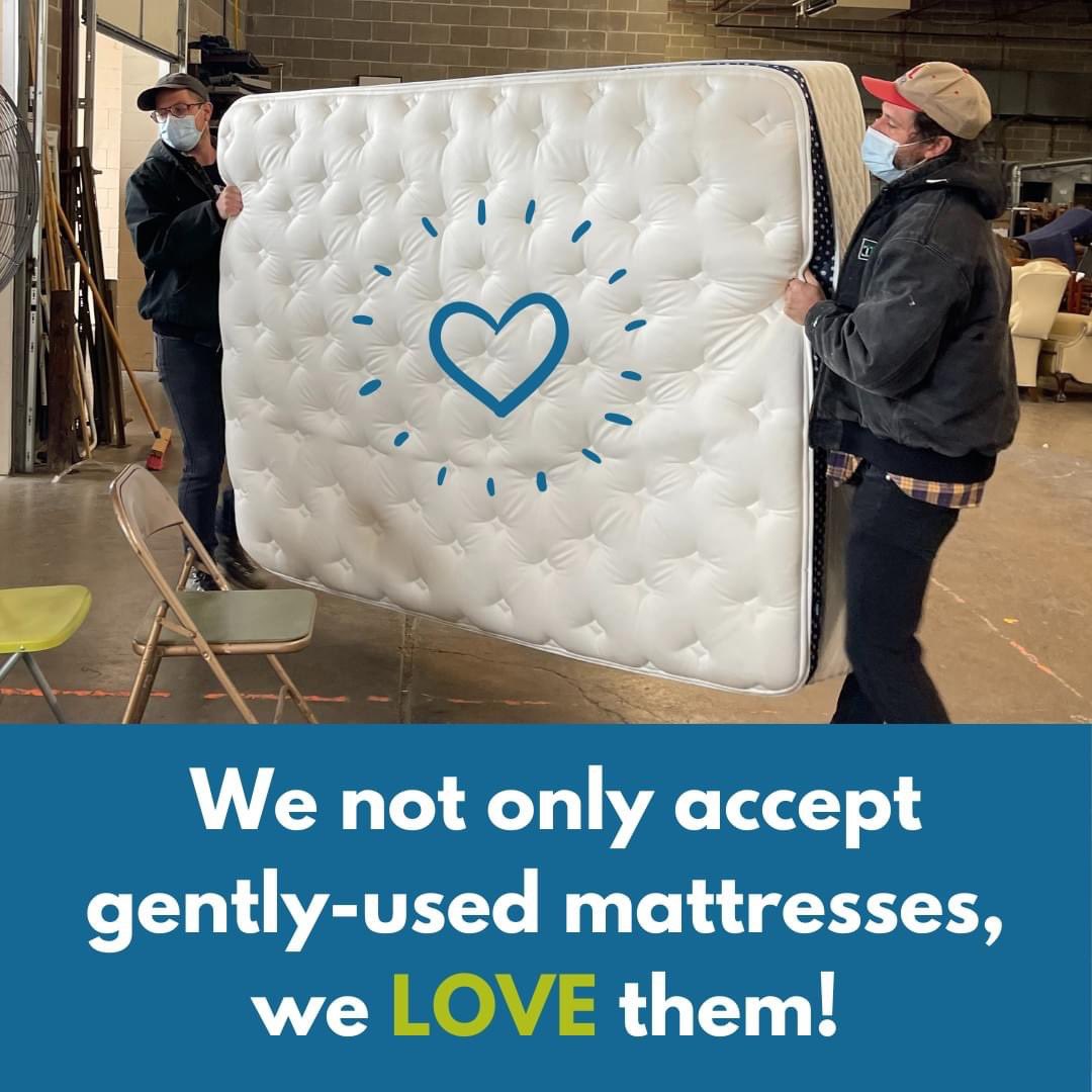 We are one of the only places in the area that accepts gently-used mattresses! Don't drag yours to the dumpster—donate to #HomeSweetHome and furnish hope for our St. Louis neighbors who need a comfortable spot to sleep. Visit homesweethomestl.org/give-furniture to schedule a pickup!