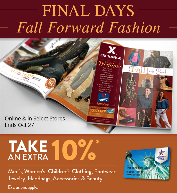 shopmyexchange's tweet photo. Final Days of Fall Fashion Deals! 

Shop now: https://t.co/muasjzPzqG https://t.co/TcAqRYNJ6E