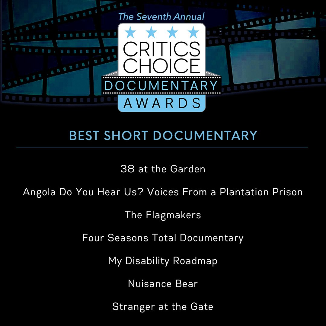 Announcing the nominees for BEST SHORT DOCUMENTARY for the 7th Annual #CriticsChoice Documentary Awards Presented by @natgeodocs Films! Winners revealed at a gala event Nov 13th in Manhattan NY #SHORTDOCUMENTARY #SHORTS #CCDOC #CCDocumentary #CCADocumentary @NewYorker @MSNBC