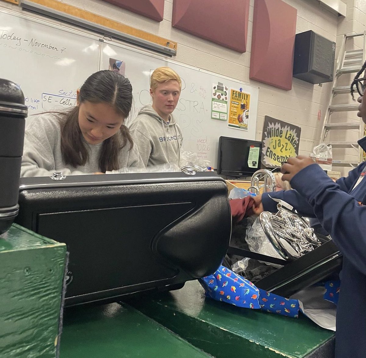 WLHS_Band's tweet photo. Thank you so much to the @hcpss_wlhs Band Boosters, Mr. Green, and @BaltimoreBrass for the brand new Mellophones and Marching Baritones!!!! https://t.co/vvxb0PUCHu