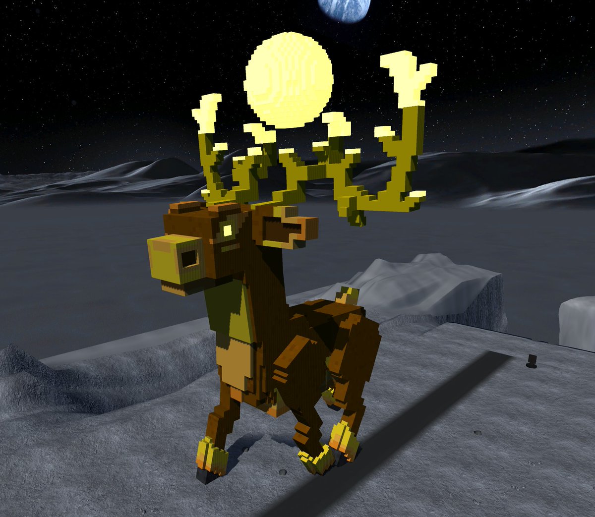 JoyeousT's tweet photo. I am so proud of my land owners that are building at @Carda_station !  They have learned to use their build budgets very frugally.  They build fun for the community.  Vehicle tube, Space station, Sun Deer, and Alien something...  Come &amp; build...  
#cardanoconmunity #blender https://t.co/xXct8V7ekJ