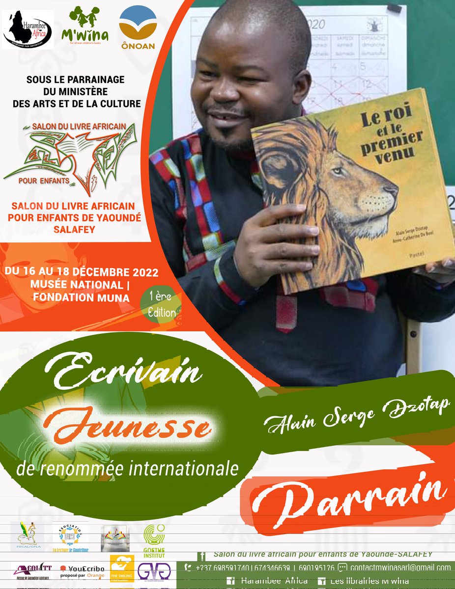 Mwinajeunesse's tweet photo. Salon du livre africain pour enfants de Yaoundé -SALAFEY : Alain Serge Dzotap est le parrain de cette première édition.
#Salafey
#Mwina
#HarambeeAfrica https://t.co/GYmQcnD2qg