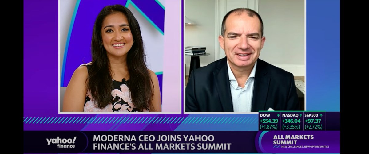 'If you're a 25-year-old do you need an annual booster every year if you're healthy? You might want to get...but I think it's going to be similar to flu where its' going to be people at high risk...' 
- $MRNA CEO Stéphane Bancel 
#YahooFinanceAMS22