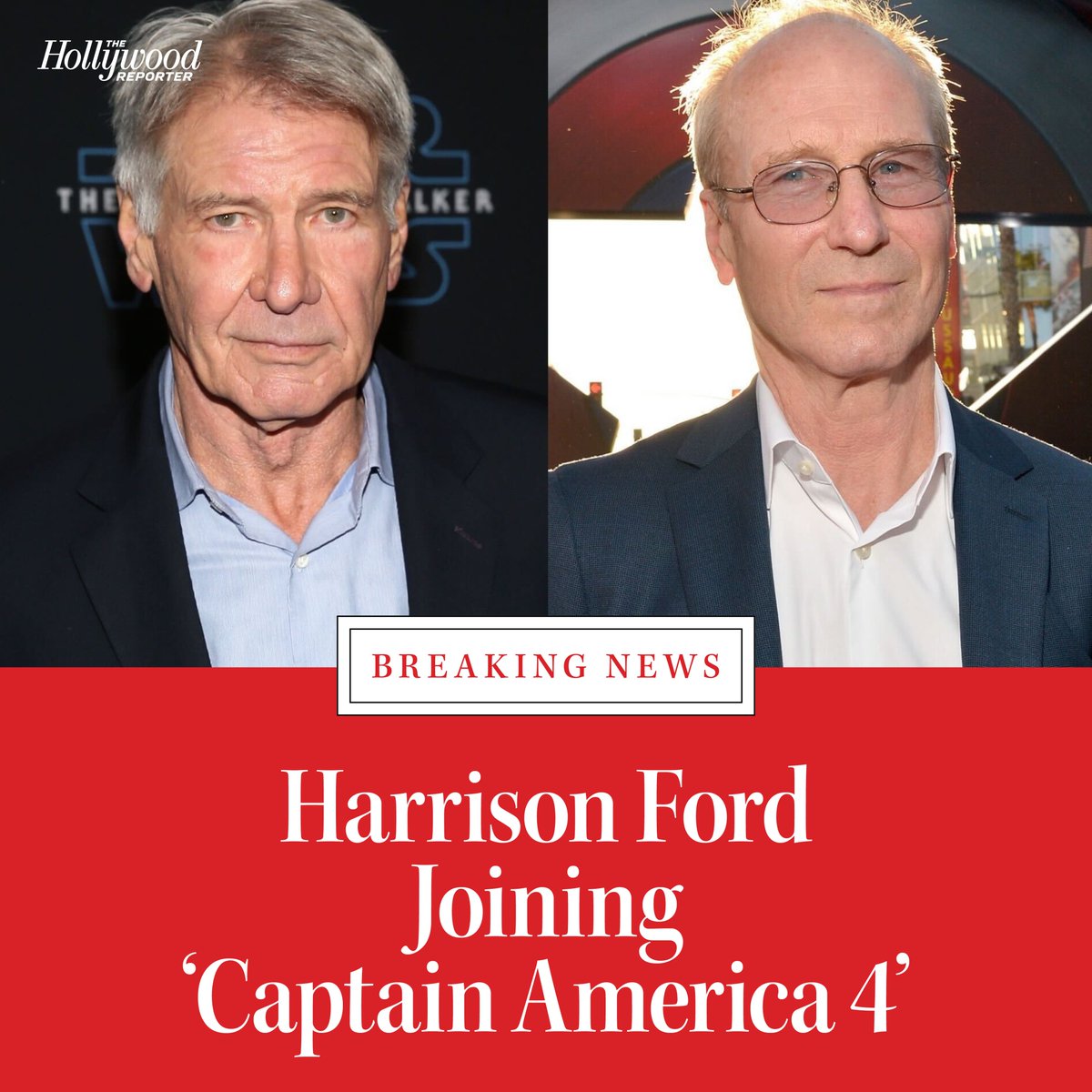 THR's tweet photo. Harrison Ford will take over the role of General Ross from the late William Hurt in #CaptainAmerica: New World Order: https://t.co/jnt1oqsqqA https://t.co/5U91cveRC3