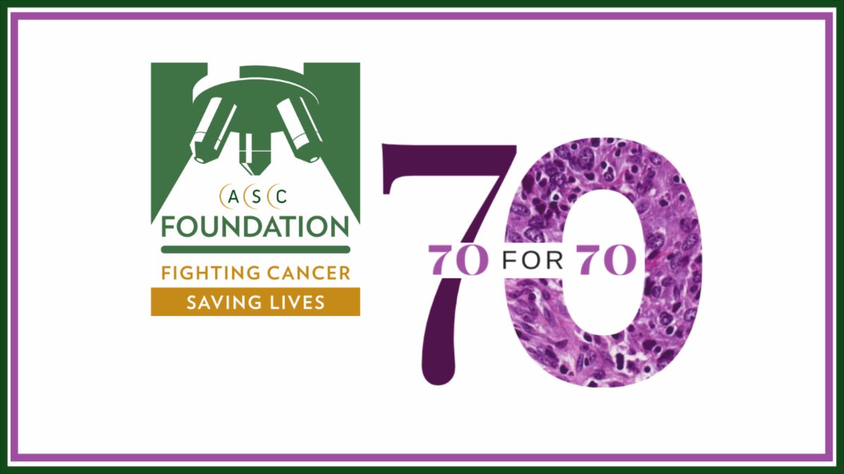 cytopathology's tweet photo. In honor of the American Society of Cytopathology's 70th Anniversary, please contribute to the ASC Foundation and help us reach our goal of 70% member participation.
https://t.co/5UzsjNJgiM
#ASCFoundation #savinglivesonecellatatime #cyto #cytopath
https://t.co/qKKFj17mGE https://t.co/MlaEqsajUL