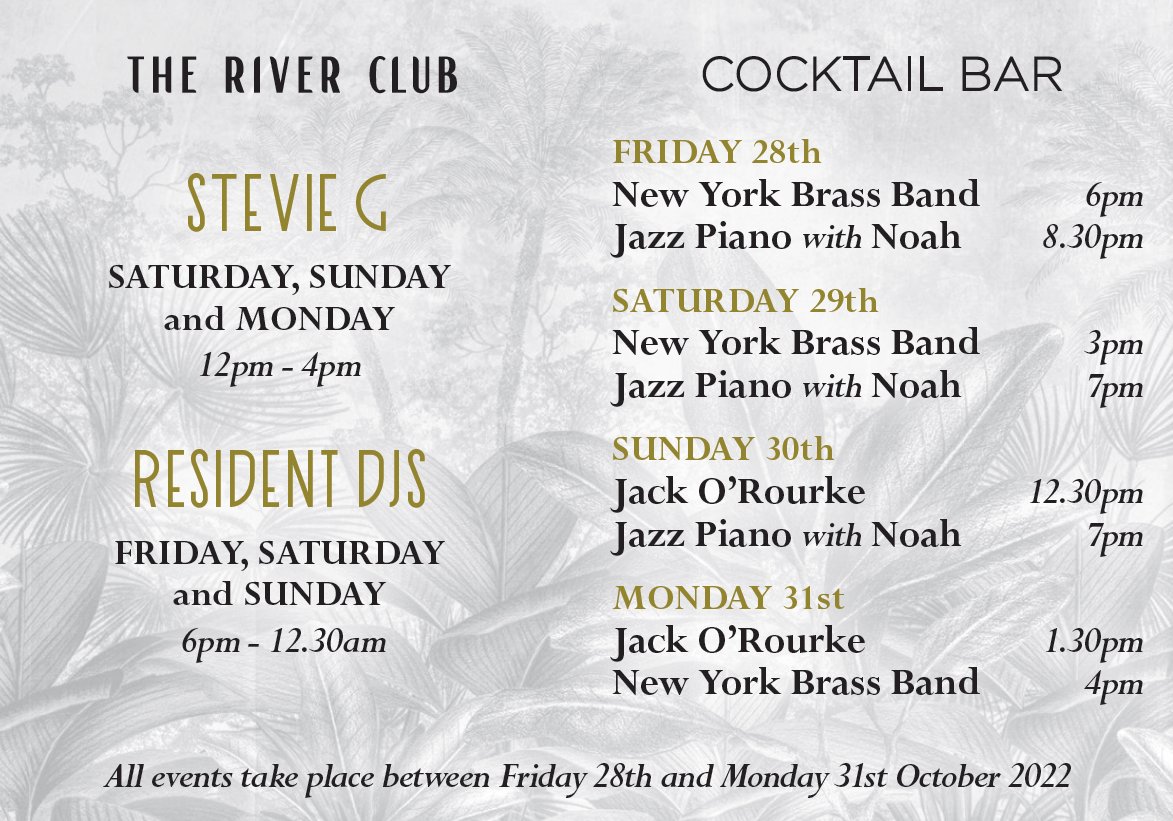 Amp up for the jazz at The River Lee from Friday 28th to Monday 31st of October 🎷 Enjoy an unmissable weekend of rousing brass, jazz and modern anthems, with live performances throughout the weekend. Check out our wonderful line-up below!
