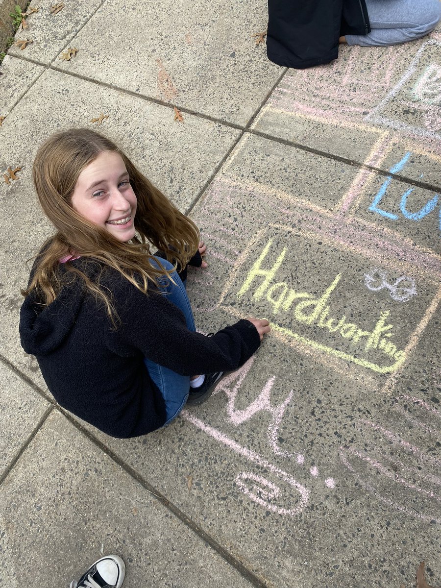 MrsODances's tweet photo. 6th graders took their “I AM” poems to the NEXT LEVEL &amp; worked together to create their own hopscotch! Of course we made sure to move it out too! 🎨🍁@HuntersWoodsES @FCPSDanceArts https://t.co/nC87iXQ1A4