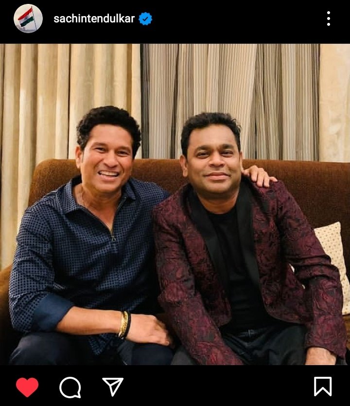 " World can move on to AR, but this AR was and will be the BEST ever " - <a href="/sachin_rt/">Sachin Tendulkar</a> on Instagram about <a href="/arrahman/">A.R.Rahman</a> ! ❤🤩✨