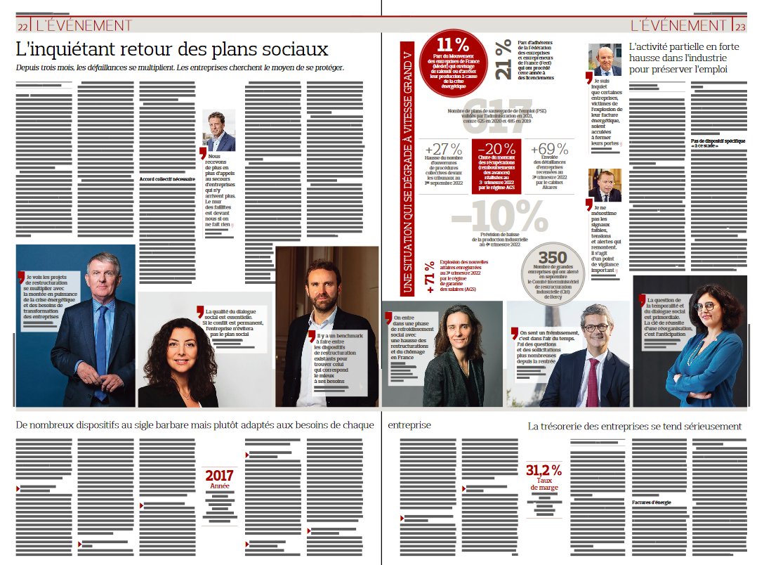 A découvrir dans <a href="/Le_Figaro/">Le Figaro</a> à 22h en PDF et demain dans le PRINT notre double page documentée sur l'inquiétante montée en puissance des plans sociaux en France depuis quelques semaines. Et sur les alternatives aux PSE qui existent pour restructurer sans licencier...