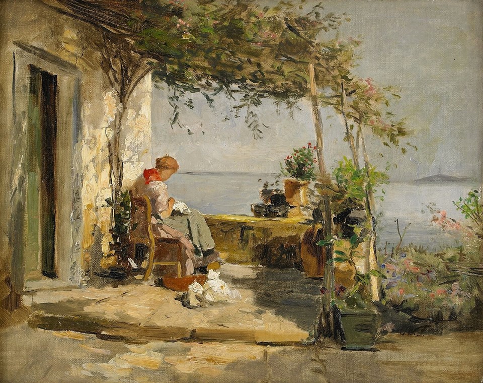 On the Terrace 
Olga Florian Wisinger

passionforpaintings.com/gb/painters/fl…