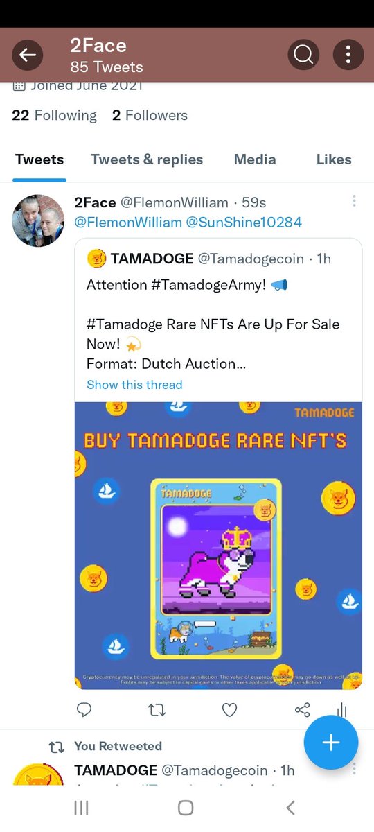 FlemonWilliam's tweet photo. @Tamadogecoin https://t.co/75z7Ozrneh